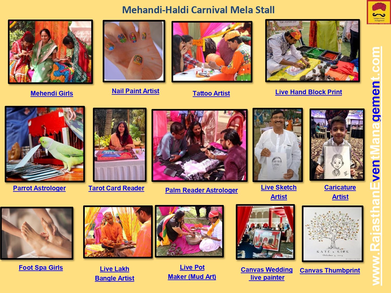 Mehendi Haldi Carnival Mela Stall & Live Wedding Artists